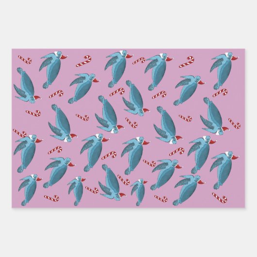 Weihnachtsmeerschildkröte Geschenkpapier Set (Vorderseite)