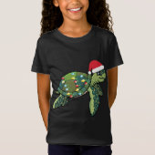 Weihnachtsmeerschildkröte mit Weihnachtsmannmütze T-Shirt