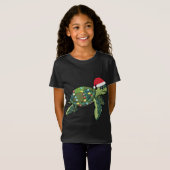 Weihnachtsmeerschildkröte mit Weihnachtsmannmütze T-Shirt (Vorne ganz)