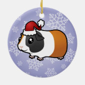 Weihnachtsmeerschweinchen (glattes Haar) Keramik Ornament (Hinten)