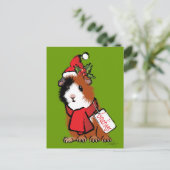 Weihnachtsmeerschweinchen-Gruß Feiertagspostkarte (Stehend Vorderseite)