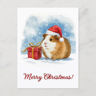 Weihnachtsmeerschweinchen-Postkarte Postkarte