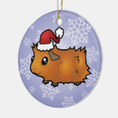 Weihnachtsmeerschweinchen (schäbig) keramik ornament (Links)