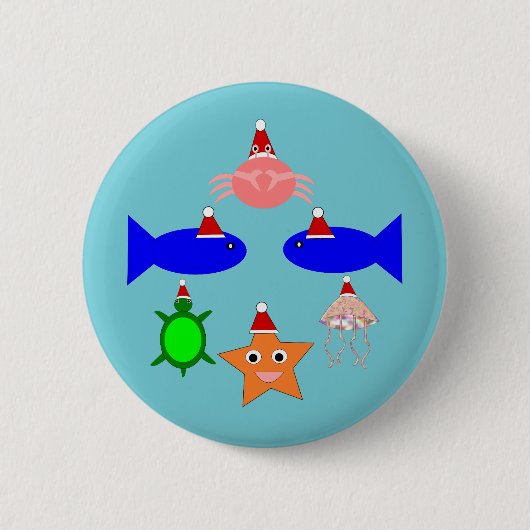 Weihnachtsmeerwesen Button (Vorderseite)