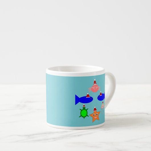 Weihnachtsmeerwesen Espressotasse (Vorderseite Rechts)