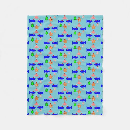 Weihnachtsmeerwesen Fleecedecke (Vorderseite)