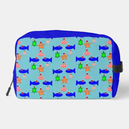 Weihnachtsmeerwesen Gemustert Waschbeutel (Rückseite)