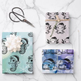 Weihnachtsmeerwesen Geschenkpapier Set