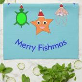 Weihnachtsmeerwesen Geschirrtuch (Gefaltet)