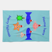 Weihnachtsmeerwesen Geschirrtuch (Horizontal)