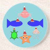Weihnachtsmeerwesen Getränkeuntersetzer (Vorne)