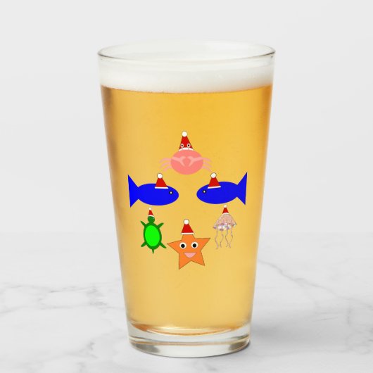 Weihnachtsmeerwesen Glas (Vorne (Gefüllt))