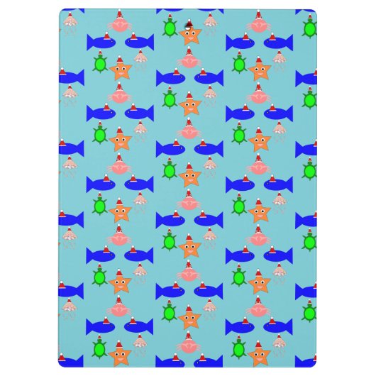 Weihnachtsmeerwesen Klemmbrett (Rückseite)