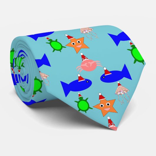 Weihnachtsmeerwesen Krawatte (Gerollt)