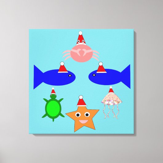 Weihnachtsmeerwesen Leinwanddruck (Vorderseite)