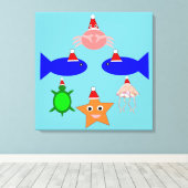 Weihnachtsmeerwesen Leinwanddruck (Insitu (Holzboden))