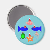 Weihnachtsmeerwesen Magnet (Vorderseite/Rückseite)