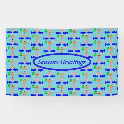 Weihnachtsmeerwesen Personalisiert Banner (Horizontal)