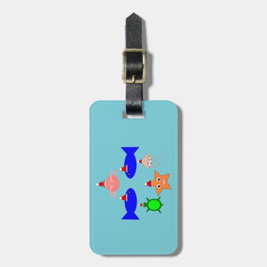 Weihnachtsmeerwesen Personalisiert Gepäckanhänger (Vorderseite vertikal)