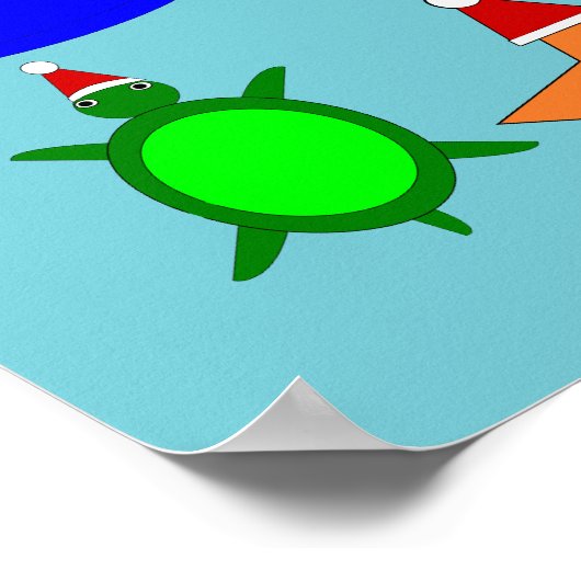 Weihnachtsmeerwesen Poster (Ecke)