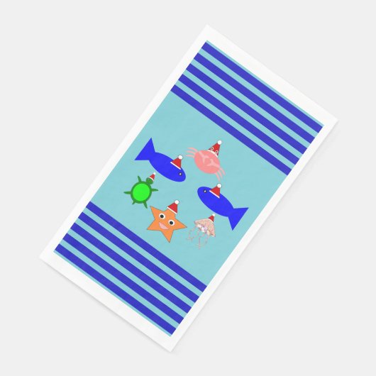 Weihnachtsmeerwesen Serviette (Ecke)