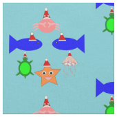 Weihnachtsmeerwesen Stoff (Nahaufnahme)