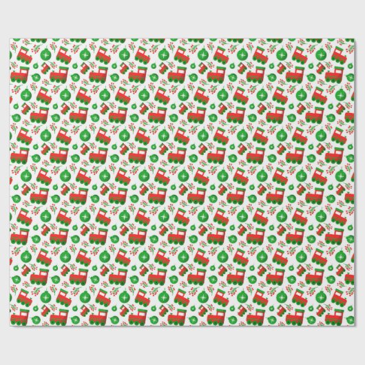 Weihnachtsmeisterin Holly Berries Ornament Pattern Geschenkpapier (Flach)