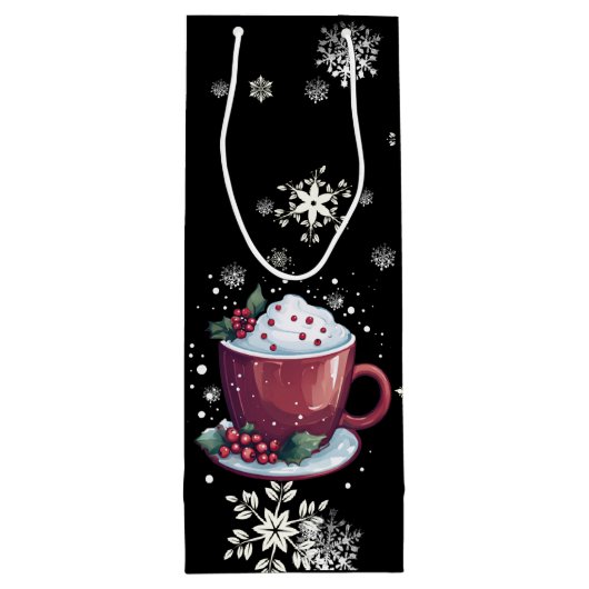 Weihnachtsmeisterschaft der heißen Schokolade Geschenktüte Für Weinflaschen (Rückseite)