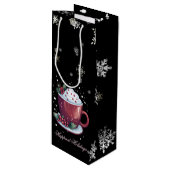 Weihnachtsmeisterschaft der heißen Schokolade Geschenktüte Für Weinflaschen (Vorderseite Schrägansicht)