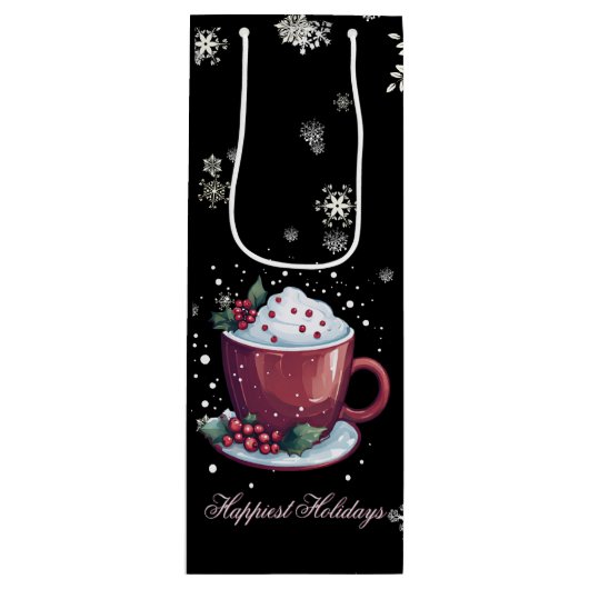 Weihnachtsmeisterschaft der heißen Schokolade Geschenktüte Für Weinflaschen (Vorderseite)