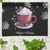 Weihnachtsmeisterschaft der heißen Schokolade Geschirrtuch (Gefaltet)