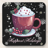 Weihnachtsmeisterschaft der heißen Schokolade Getränkeuntersetzer (Vorderseite)