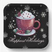 Weihnachtsmeisterschaft der heißen Schokolade Pappteller (Vorderseite)