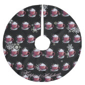 Weihnachtsmeisterschaft der heißen Schokolade Polyester Weihnachtsbaumdecke (Vorderseite)