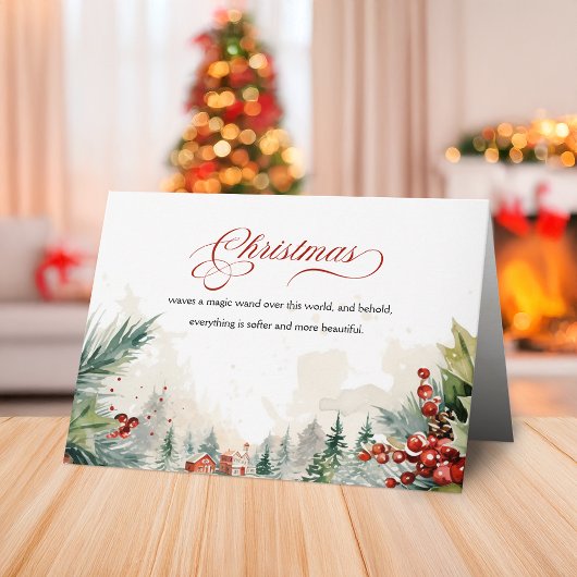 Weihnachtsmeldeschauer außerhalb des Fotos Feiertagskarte