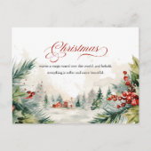 Weihnachtsmeldeschauer außerhalb des Fotos Feiertagspostkarte (Vorderseite)