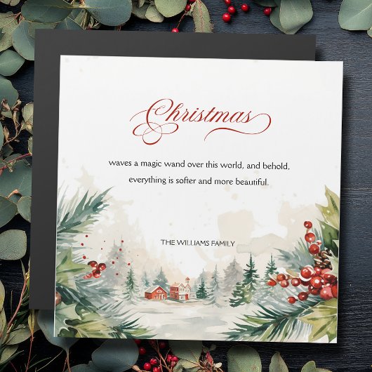 Weihnachtsmeldeschauer außerhalb des Fotos Magnetkarte