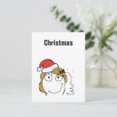 Weihnachtsmeme Blonde Troll Benutzerdefinierter Te Feiertagspostkarte (Stehend Vorderseite)