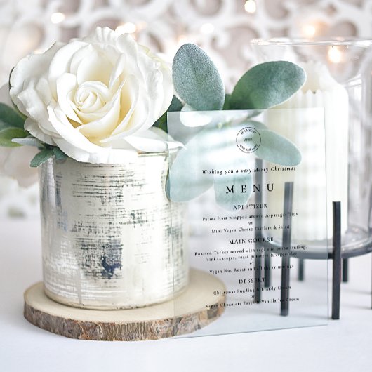 Weihnachtsmenü für Firmenlogos Acryleinladungen