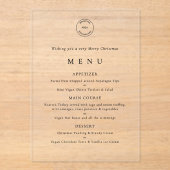 Weihnachtsmenü für Firmenlogos Acryleinladungen (Vorderseite)