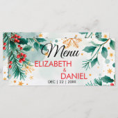 Weihnachtsmenü für Wasserfarben Menükarte (Vorne/Hinten)