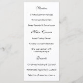 Weihnachtsmenü in Madrid Menükarte (Rückseite)