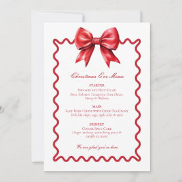 Weihnachtsmenü Karte Red Bow