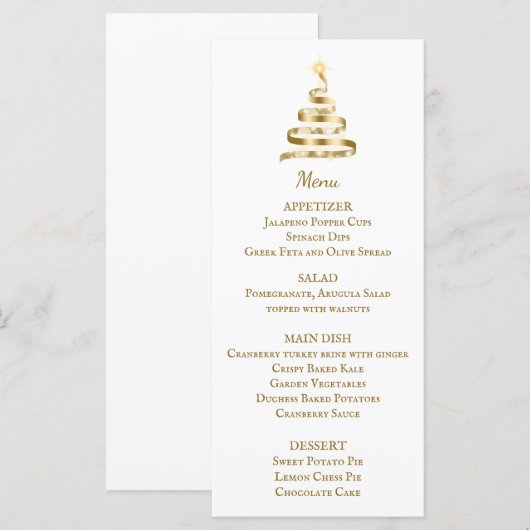 Weihnachtsmenü Menükarte (Vorne/Hinten)