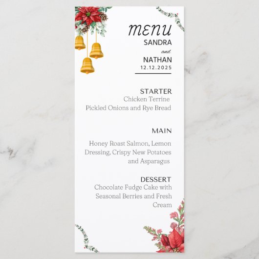 Weihnachtsmenü Menükarte (Vorderseite)