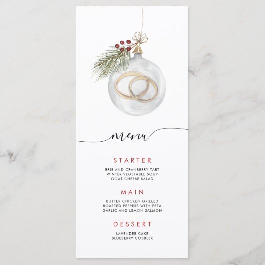 Weihnachtsmenü Menükarte (Vorderseite)