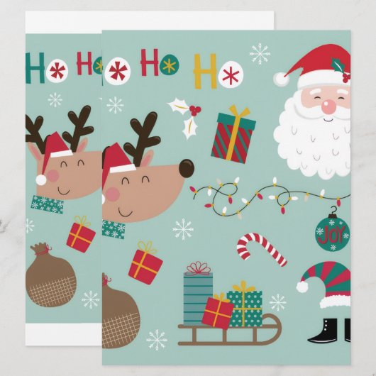 Weihnachtsmenü Menükarte (Vorne/Hinten)