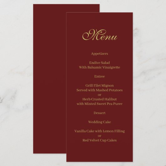 Weihnachtsmenü Menükarte (Vorne/Hinten)