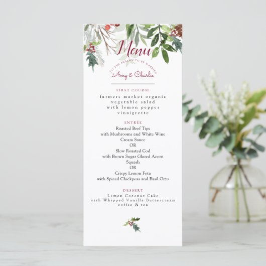 Weihnachtsmenü Menükarte (Stehend Vorderseite)