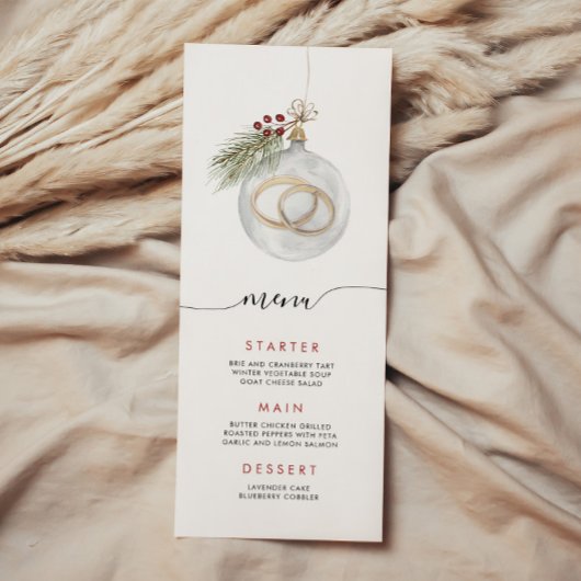 Weihnachtsmenü Menükarte